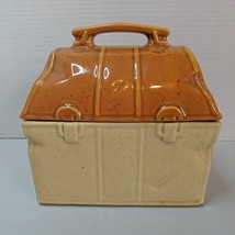 Vintage Mc Coy Ceramic Pottery Lunch Box Cookie Jar Marked Usa 357 With Lid - £25.84 GBP