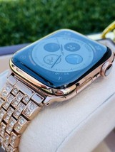 Custom 24K Rose Gold 45MM Apple Watch SERIES 9 Stainless Steel Rose Gold... - $1,424.05