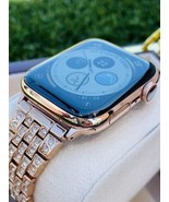 Custom 24K Rose Gold 45MM Apple Watch SERIES 9 Stainless Steel Rose Gold... - £1,119.81 GBP