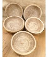 5 Wedding Centerpiece Bowls Wood Live Edge Carved Display Bark Resell Wh... - $59.99