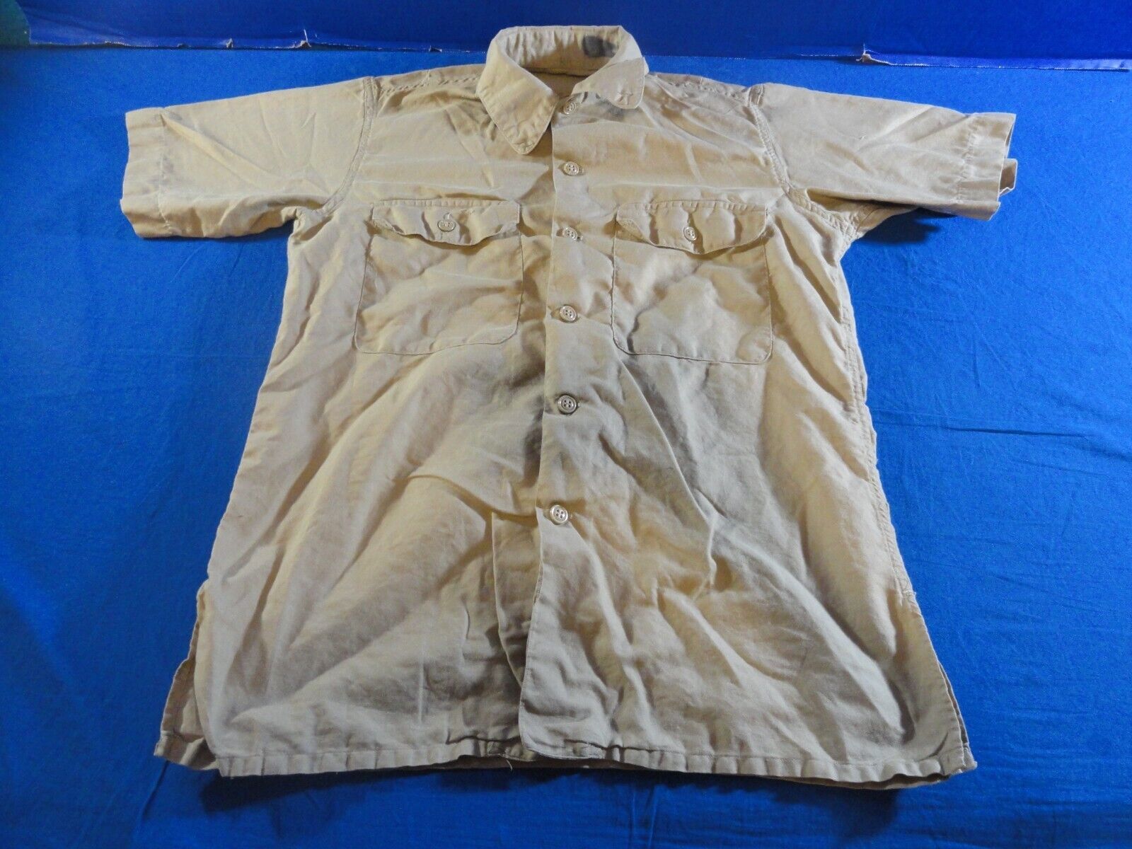 USAF AIR FORCE 1951 KOREAN WAR COTTON SAFARI JACKET MANS TAN TROPICAL 15.5 - $37.14