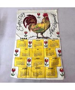 Set of Two Vintage Linen Wall Calendars 1988 Rooster 1998 Kitty and Cardinal - $16.00