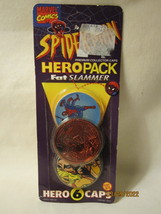1994 ToyBiz Spider-Man HeroPack Fat Slammer Collector Caps Pogs 6 Pack - Red - £13.93 GBP