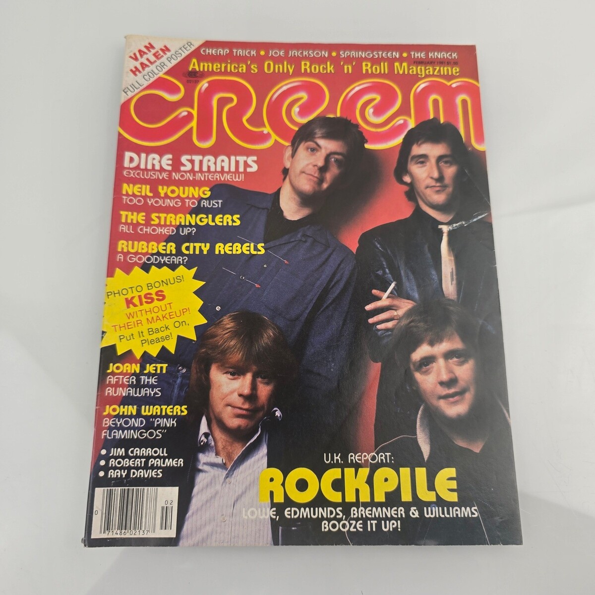 CREEM Magazine February 1981 Rockpile Cover Van Halen Poster Dire Straits - $13.86