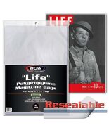1 pack of 100 BCW 11 ⅛" x 14 ¼" + 1 ¼" Flap Resealable Life Magazine Bags - $21.99