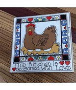 VTG Enesco McChesney  Ceramic Chicken Tile Trivet Kitchen Home Decor 4x4... - £7.38 GBP