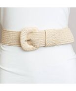 Copied - Stretchable Boho Raffia Belt Natural - $363.21 MXN