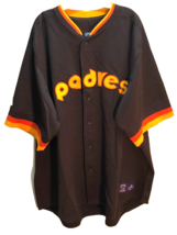 San Diego Padres MLB Vintage 90s Cooperstown Brown Sewn Throwbacks Jersey 4XL - $149.74