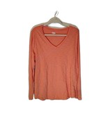 Old Navy Normcore Minimalist Casual Coral Long Sleeve V-Neck T-shirt SZ XL - $12.99