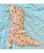 Handmade Cloth Jeweled Hanging Boot Stuffed Animal Plush Novelty 10 Inch... - $10.00