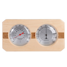 Wood Sauna Hygrothermograph Double Dial Thermometer Hygrometer Sauna Room Access - £34.36 GBP