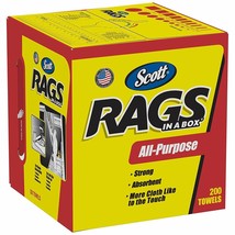 Kimberly-Clark Scott 75260 Rags in a Box, White (200 Towels) - £50.68 GBP