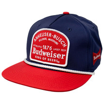 Budweiser Red and Blue Vintage Patch Snapback Blue - $32.98