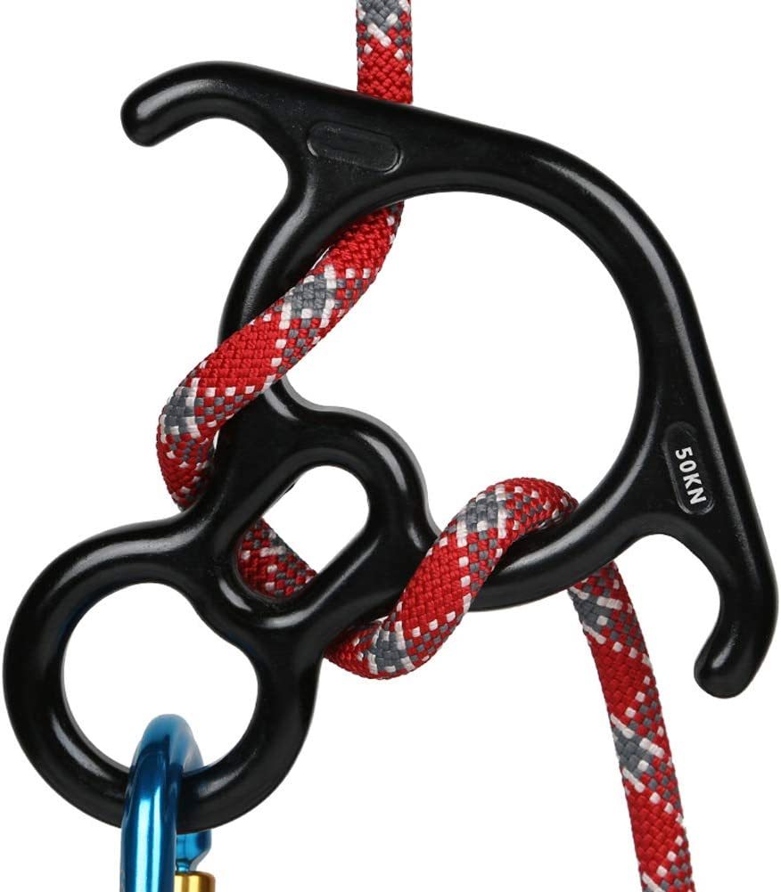 50KN Rescue Figure, 8 Descender Large Bent-Ear Belaying and Rappelling Gear - $32.99