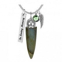 Labradorite Crystal Cremation Jewelry Urn - Love Charms™ Option - £51.31 GBP