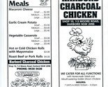 Harbord Charcoal Chicken Menu Moore Road Harbord New South Wales NSW Aus... - £14.22 GBP