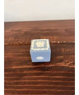 Vintage Wedgwood Blue Jasperware Mini Trinket Box Greecian Goddesses Square - $37.61