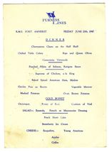 Furness Lines R M S Fort Amherst Menu June 1947 - $14.83