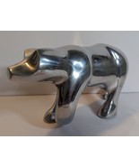 Modern Machined Metal chrome Bear Figurine  5 1/2&quot; tall x 10&quot; long - $564.28 MXN
