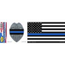 U.S Police Blue Line American Flag Sticker (3-1/2&quot;x10&quot;) - £6.69 GBP