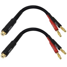 Cess-023-6I Banana Plugs To Rca Cable 6-Inch, Phono Banana Speaker Cable, 2 Pack - £18.97 GBP