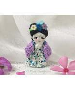 Handmade Miniature Frida Kahlo, Petite Frida Kahlo Cloth Doll, Day Of Th... - £23.90 GBP