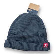 The North Face Gray Knit Ribbed Beanie Hat Adult Unisex One Size S Tab - £31.13 GBP
