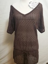 White House Black Market Brown Sparke Eyelet Tunic Top Shirt Cover Up Si... - $11.26