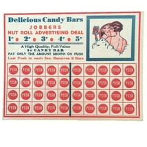 Vintage 1920s Gambling Punch Out Card Advertising Jobbers Nut Roll Candy... - $8.09