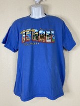 Gildan Ultra Men Size L Blue Israel Block Party T Shirt Short Sleeve - £7.36 GBP