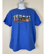 Gildan Ultra Men Size L Blue Israel Block Party T Shirt Short Sleeve - £7.38 GBP