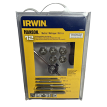 Tap &amp; Die Set 12 Pc Irwin Hanson Metric All Purpose 1765541 3mm- 7mm W/H... - £27.72 GBP