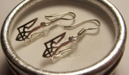 Silver earrings &quot; Trident &quot; 925 ° | Silver Emblem of Ukraine - £26.78 GBP