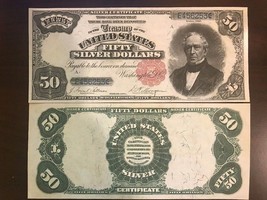 Reproduction Copy $50 1891 Edward Everett US Paper Money Currency - £3.13 GBP
