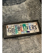 Go Beavers Oregon State License Plate Collage Sign Wood  8.5x20 - $49.45