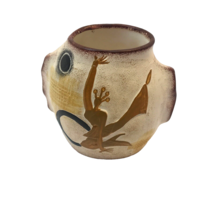 Cosmic Eclipse Vintage Pottery Vase Matte Natural Design Textured Finish - £27.25 GBP