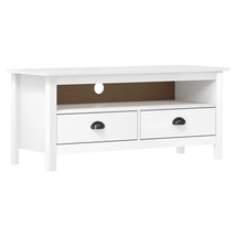 vidaXL Solid Pine TV Cabinet, Medium Rectangular, White, Storage for Flat - $3,288.35 MXN