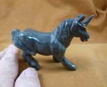 (Y-UNI-400) Gray white Unicorn gemstone wild flying horse SOAPSTONE PERU... - $29.91