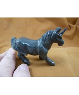 (Y-UNI-400) Gray white Unicorn gemstone wild flying horse SOAPSTONE PERU... - $559.46 MXN