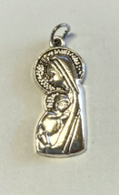 Blessed Mother with Child  1&quot; Devotional Charm, New - £0.77 GBP