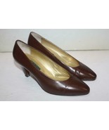Vintage GUCCI Brown Calfskin Leather Gold GG Logo Pump Heels Size 36.5 /... - $4,452.00 MXN