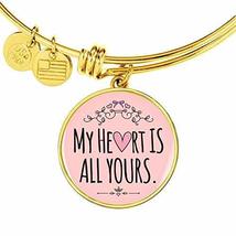 Express Your Love Gifts My Heart is All Yours Engraved 18k Gold Circle Bangle Br - £43.45 GBP