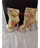 Highest Heel Collection Size 6 Gold Sequence Pump - $38.47 CAD