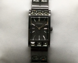 Fossil Tank Watch Women Black Bling Crystal Bezel  ES-1913 New Battery 6... - $29.69