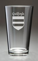 Guilfoyle Irish Coat of Arms Pint Glasses - Set of 4 (Sand Etched) - $68.00