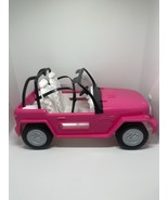 Mattel Barbie Pink Jeep w/Seat Belts Beach Party 2012 Car Seats White - $365.65 MXN