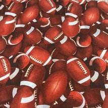 Vintage Elizabeth Studio Fabric Football Print #130 Cotton 27” By 44” Width  - $7.91