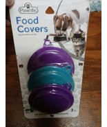 (3-Pk) Pawrific Pet Food Covers 3&quot; Inner Ring x 3-1/2&quot; Outer Ring Cat/do... - £7.73 GBP
