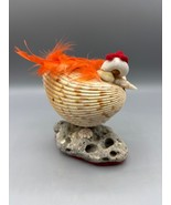 Decorative Seashell Chicken Figurine Handcrafted Coastal Farm - $8.60