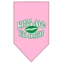 Kiss me I&#39;m Irish Screen Print Bandana Light Pink Size Large - £9.23 GBP